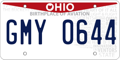 OH license plate GMY0644