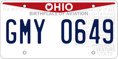 OH license plate GMY0649