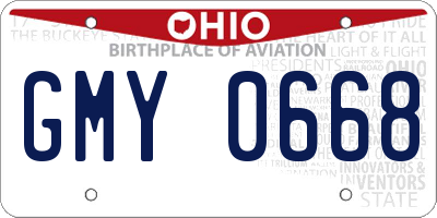 OH license plate GMY0668