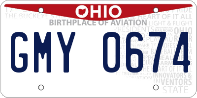 OH license plate GMY0674