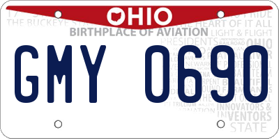 OH license plate GMY0690
