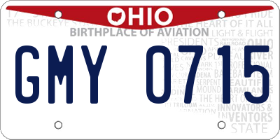 OH license plate GMY0715