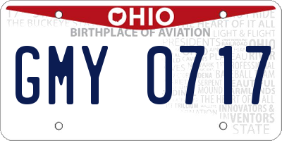 OH license plate GMY0717