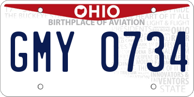 OH license plate GMY0734