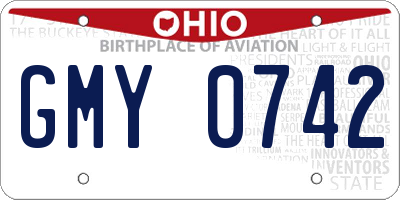 OH license plate GMY0742