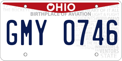 OH license plate GMY0746