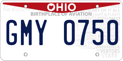 OH license plate GMY0750