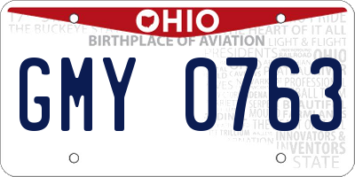 OH license plate GMY0763