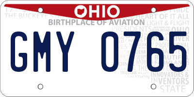 OH license plate GMY0765