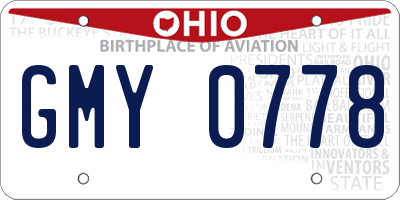 OH license plate GMY0778