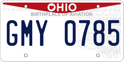 OH license plate GMY0785