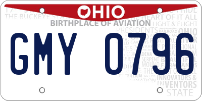 OH license plate GMY0796