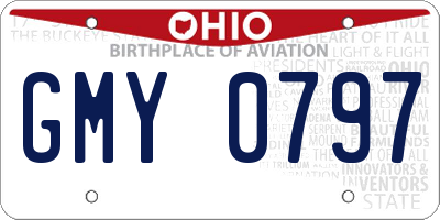 OH license plate GMY0797