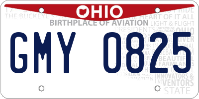 OH license plate GMY0825