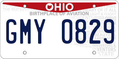 OH license plate GMY0829