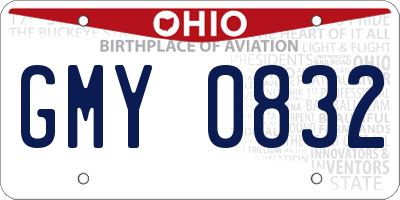 OH license plate GMY0832