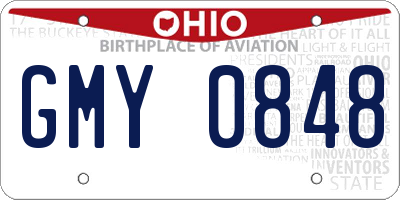 OH license plate GMY0848