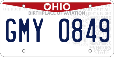 OH license plate GMY0849