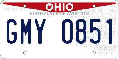 OH license plate GMY0851