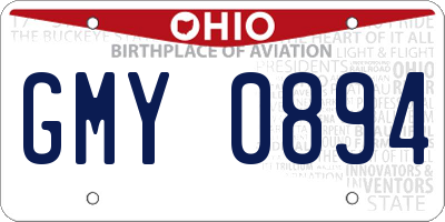 OH license plate GMY0894
