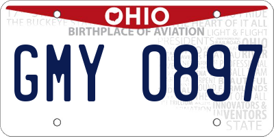 OH license plate GMY0897