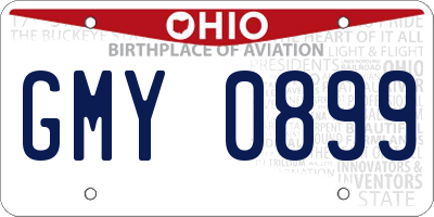 OH license plate GMY0899