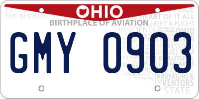 OH license plate GMY0903