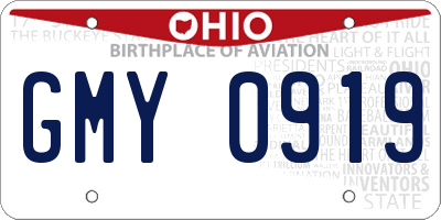 OH license plate GMY0919