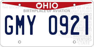 OH license plate GMY0921