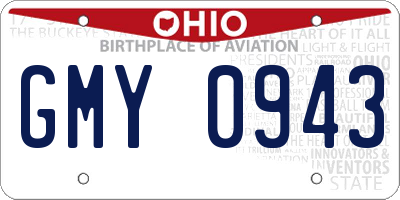 OH license plate GMY0943