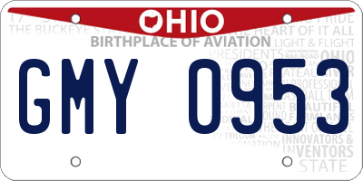 OH license plate GMY0953