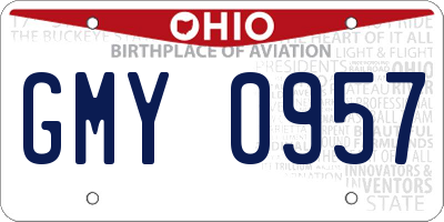 OH license plate GMY0957