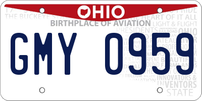 OH license plate GMY0959