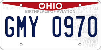 OH license plate GMY0970