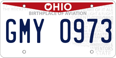OH license plate GMY0973