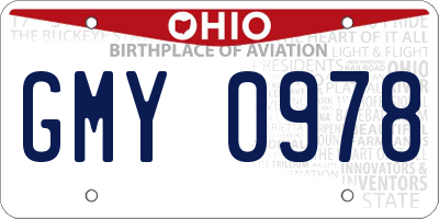 OH license plate GMY0978
