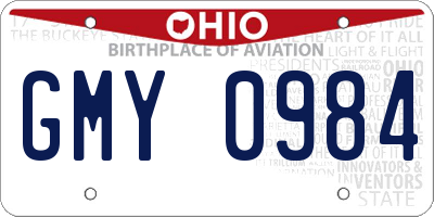 OH license plate GMY0984