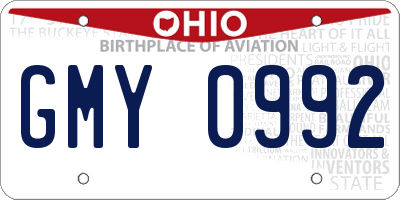 OH license plate GMY0992