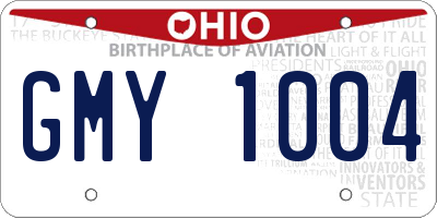 OH license plate GMY1004