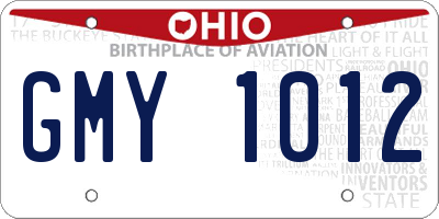 OH license plate GMY1012