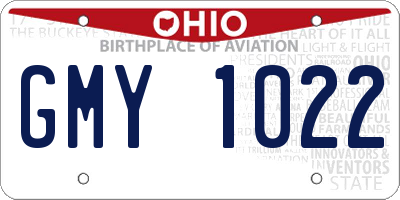 OH license plate GMY1022