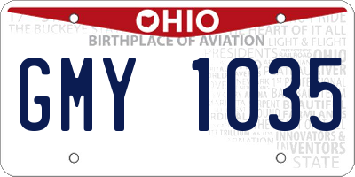 OH license plate GMY1035