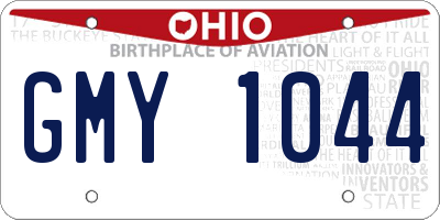 OH license plate GMY1044