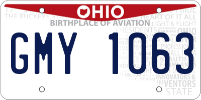 OH license plate GMY1063