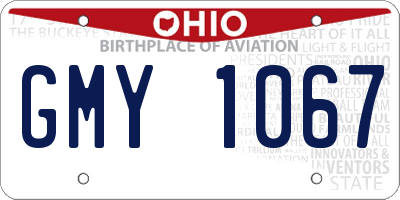 OH license plate GMY1067