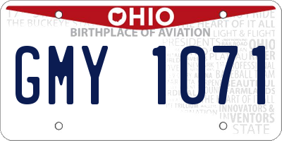 OH license plate GMY1071