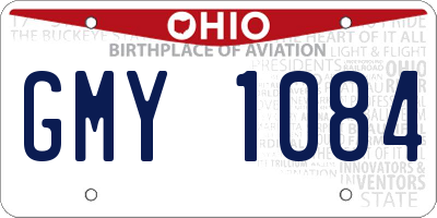 OH license plate GMY1084