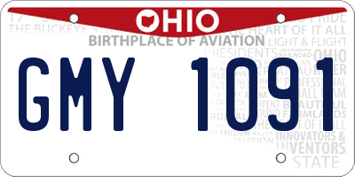 OH license plate GMY1091