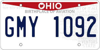 OH license plate GMY1092