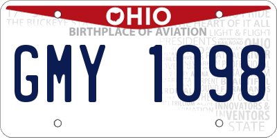 OH license plate GMY1098
